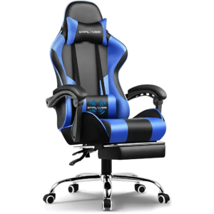 GTPLAYER Leatherette Office Adjustable Arm Chair  (Blue, Optional Installation Available)